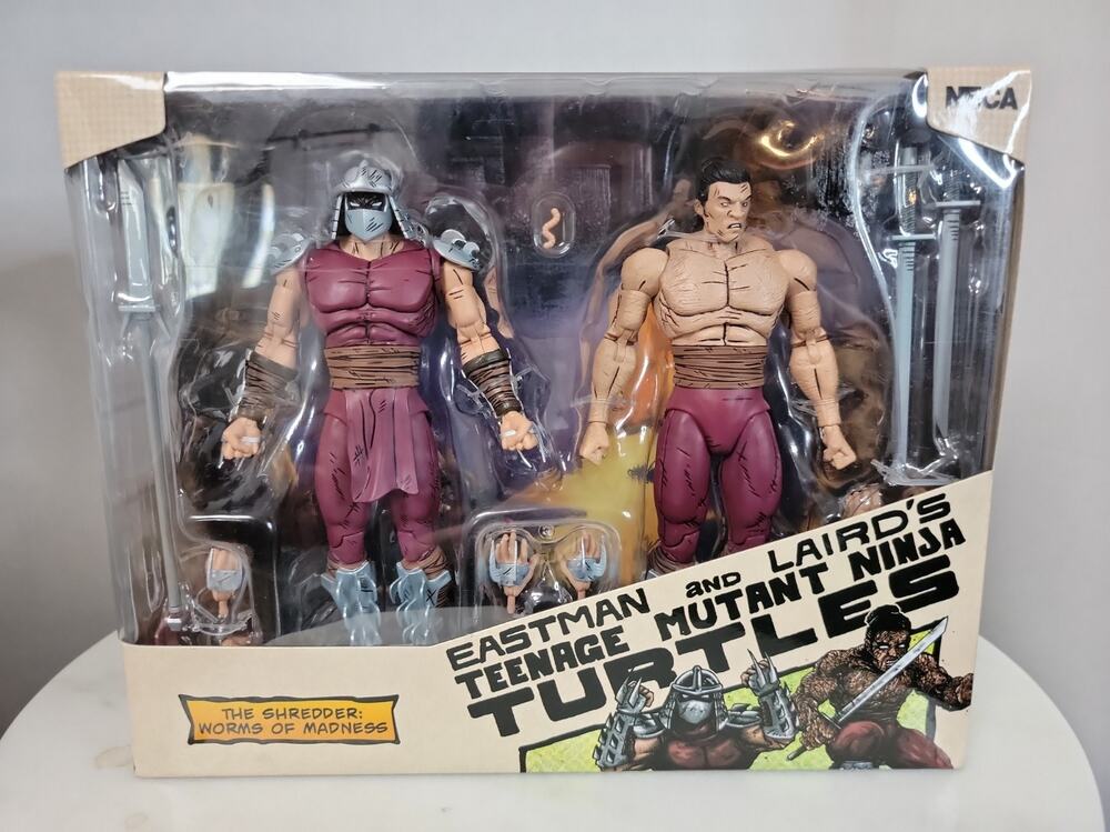 NECA The Shredder Worms of Madness Eastman and Laird's TMNT Action Figures 2-Pk
